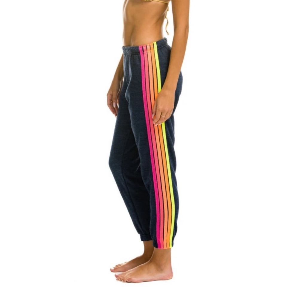 Aviator Nation Sweatpants Large Neon Stripe